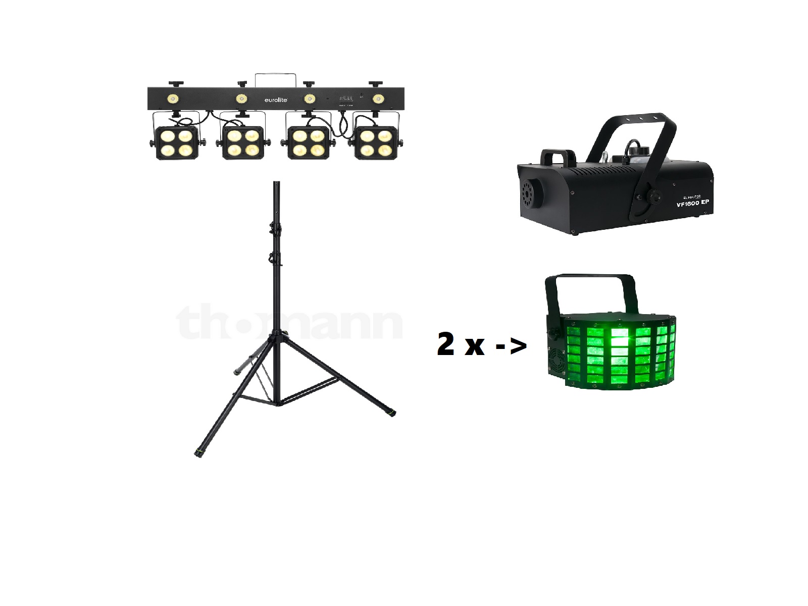 LED Bar + 2x LED Effekt + Nebelmaschine